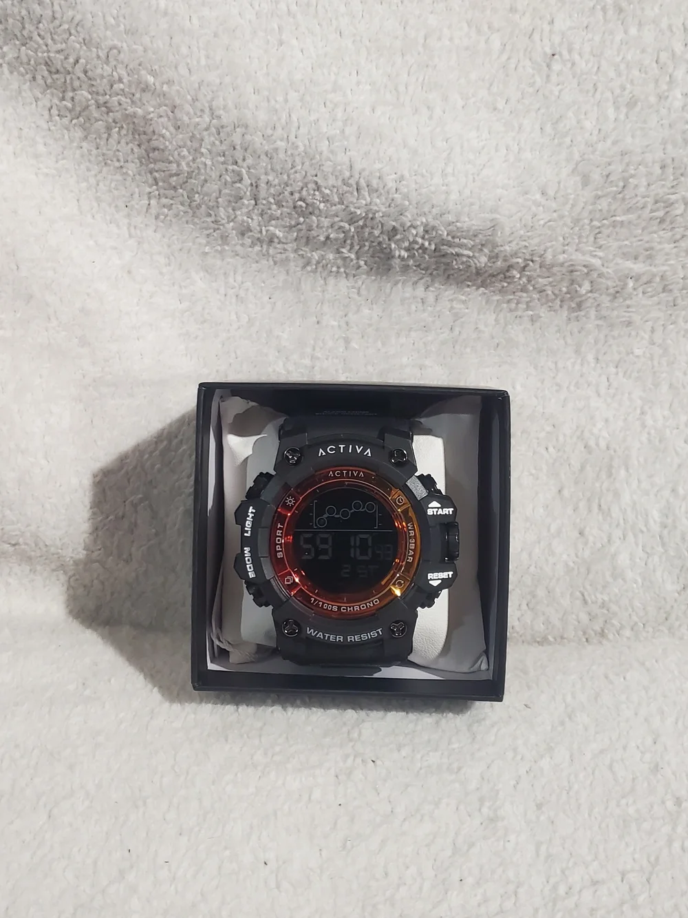 Invicta Black Sport Watch with Orange Accent